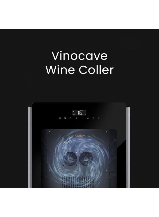 vinocave Wine Cooler Dual Zone 108 Bottle – Built-In or Freestanding Wine Fridge with Compressor Cooling, Automatic Humidity Control, Quiet Operation, Metal & Wood Shelves. - Image 2